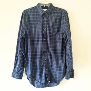 Five Four Nick Wooster Men's Blue Plaid Cotton Button Down Long Sleeve Shirt - S